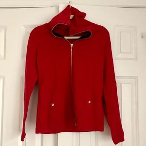 Karen Scott Sport Red Ribbed Sport Jacket, Size S
